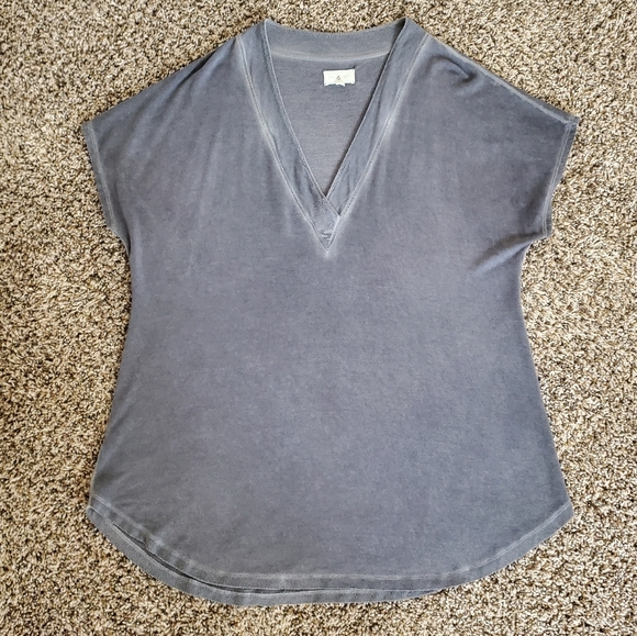 👚 Lou & Grey Burnout Gray Knit Top Size L - Picture 6 of 7